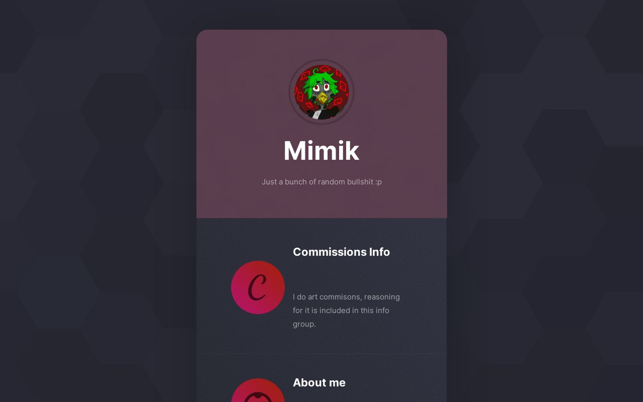 Carrd profile picture for @mimik